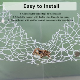 KEYIDE Jumping Spider Enclosure Climbing, Jumping Spider Habitat Accessories White Webs, Moss Ribbon with Magnets for Small Reptile Enclosures 19.7x23.6 inches