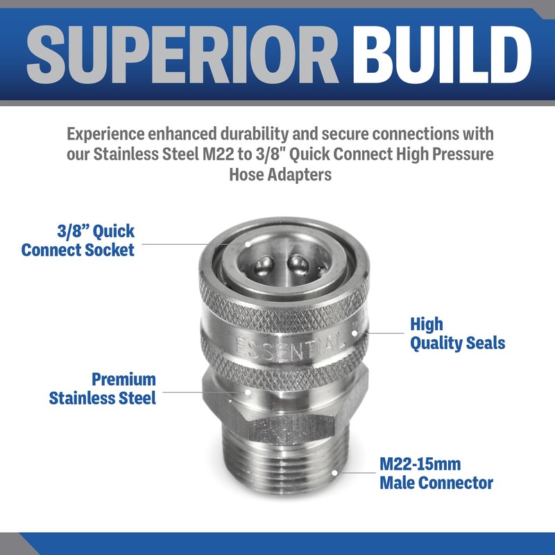ESSENTIAL WASHER M22 To 3/8 Quick Connect | 5000 PSI