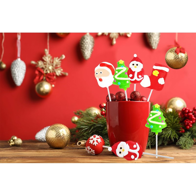 Fruidles Christmas Lollipop, Santa Clause, Christmas Tree, Candy Canes Lollipops,