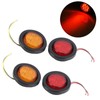 4pcs 2in Round LED Indicator Light Side Marker Lamp Red