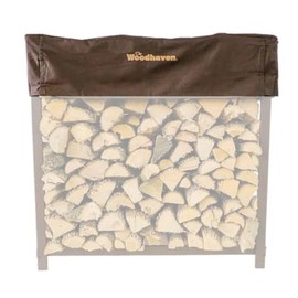 Woodhaven Standard Seasoning Replacement Covers - Brown Waterproof Indoor Outdoor Firewood Canvas Cover - Sizes 3 Foot to 16 Foot - Log Tarps Fit Racks Only - Heavy Duty UV Stable (3 Foot)