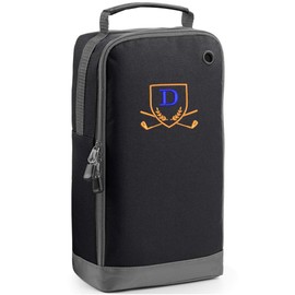 Always Looking Good Golf Shoe Bag with Monogrammed Embroidery Initial Letter Custom Embroidered Golf Boot Bag - Golf Gifts for Men (Black, D)