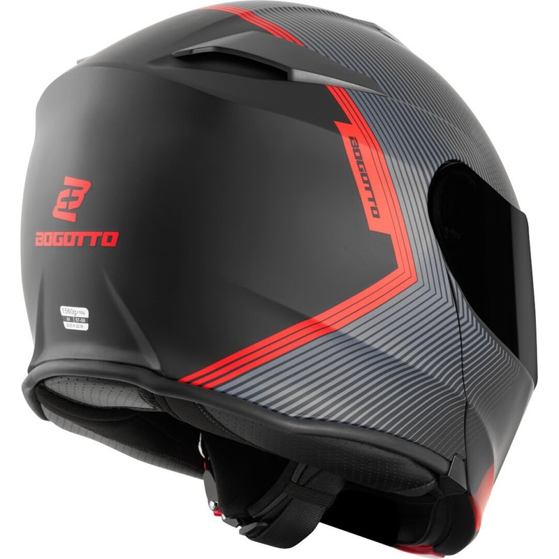Bogotto H271 Wayke Flip-Up Helmet, Matte Black/Orange, 2XL