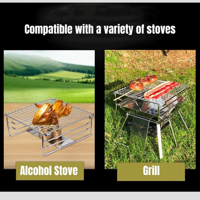 Grill Warming Rack Heavy Duty Stainless SteelGrate Portable Camping Grill