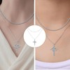 Yeomju Cross Necklace with Cubic Zirconia Pendant, 1 Piece Delicate