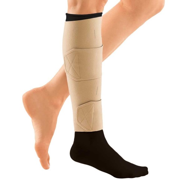 Circaid Juxtalite sistema de pierna inferior diseñado para compresión y fácil uso, Beige, NEW-Large Short Full