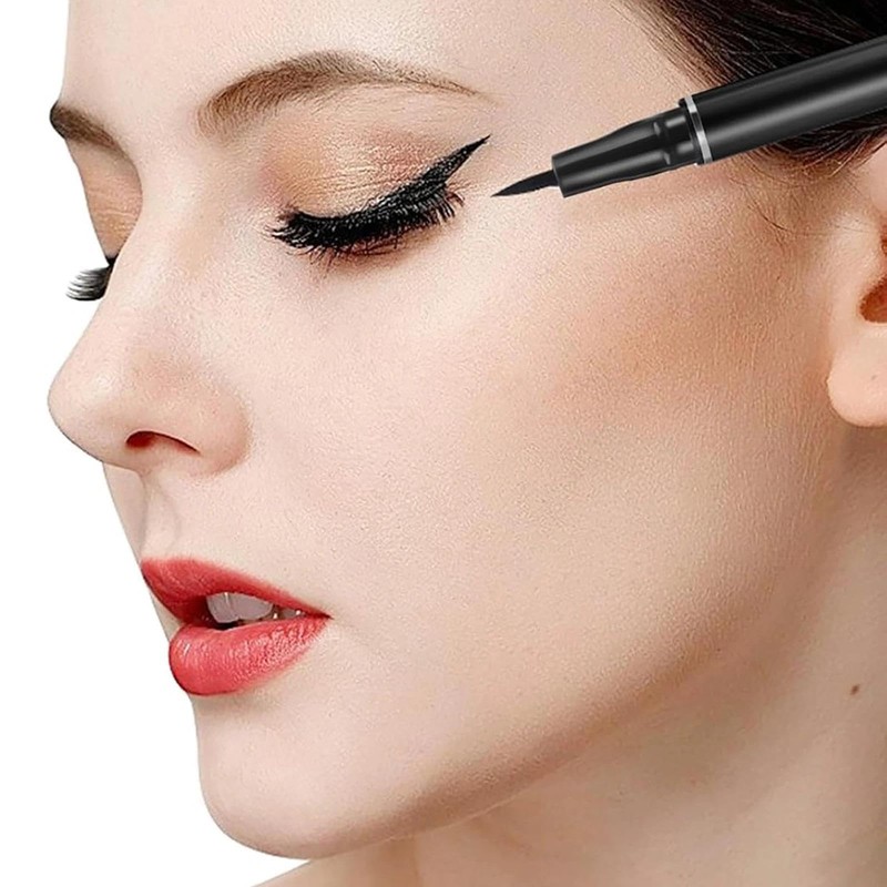 Waterproof Liquid Eyeliner Pencil Set - Black & Brown, Includes