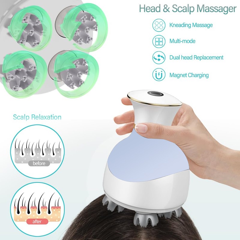 Portable Head Massager Multifunctional Adjustable Handheld Scalp Massager for Home