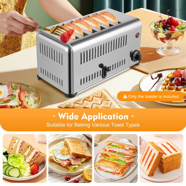 Unbranded 6 Slice Commercial Conveyor Toaster Stainless Steel Bread Toaster