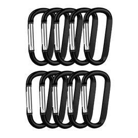 Guqqeuc 10 PCS Carabiner Clip Stainless Steel Snap Hooks Heavy Duty Carabiners Key Holder Mountain Climbing Clips Buckle 2 Inch Carabiner Hook for Hiking, Camping, Plant Hanging, 400lbs