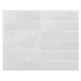Metahoga Peel and Stick Backsplash - 5 Sheets of 11.43" x 9" - 3D Adhesive Peel and Stick Tile Backsplash for Kitchen, Bathroom, Wall Tile (White)