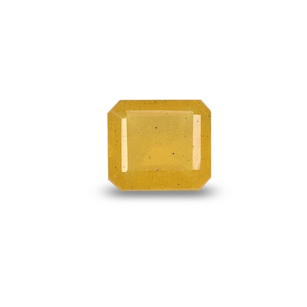 DINJEWEL Certified Square Shape Yellow Sapphire Gemstone Pukhraj Stone Lab