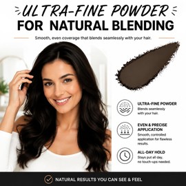 VOLLUCK Root Powder 4g - Covers Grey Hair & Conceals Light Areas, Long Lasting Coverage Hairline Powder for Men & Women - Easy to Use & Natural Finish (Light Brown)
