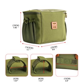 Tourbn TOURBON Bike Handlebar Pannier Waterproof Nylon Bicycle Cooler Bag Water Bottle Phone Holder with Shoulder Strap