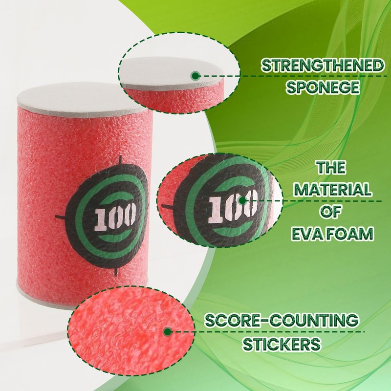 WALWAL 6Pcs Soft Bullet Target, Bullet Dart Target - Foam