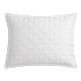 HiEnd Accents Lyocell 2 Piece Quilted Pillow Sham Set, 21x34 inch, King Size, White Solid Color, Classic Traditional Modern Style Silky Luxury Bedding