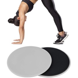 Dual Sided Core Sliders,Exercise Gliding Discs for Abdominal & Full Body Workout, Use on Carpet & Hardwood Floors,Cross Training Sliders for Men Women(Grey)