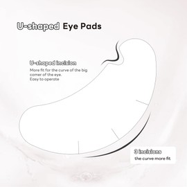 Lunamoon Eye Pads for Eyelash Extension Eyelash Pads U Pads for Eyelash Extension Pad Eyelash Pad Eyelash Colouring Pad Eyelash Lifting Pad Eye Gel Patch for Eyelash Extensions 50 Pairs (U-Black)