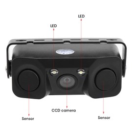 Qiilu Kit de cámara de visión Trasera de Coche, Kit de cámara de visión Trasera de Coche Sensor de Radar de estacionamiento de Alta definición Luz LED Visión Nocturna