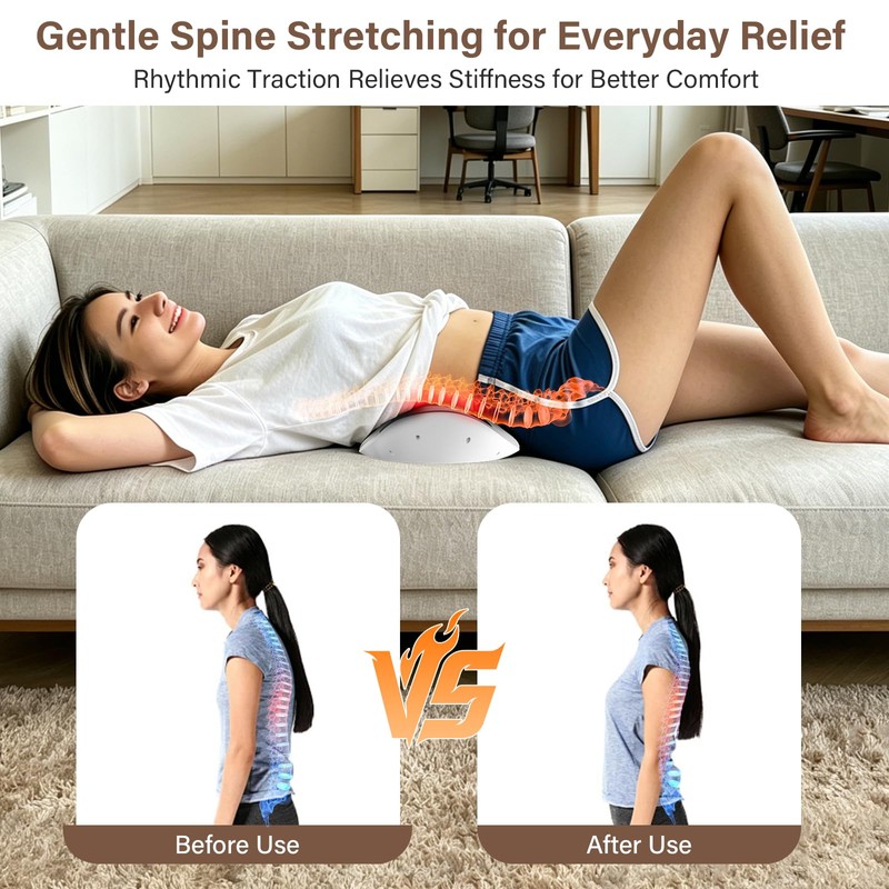 HOWHAI 4-in-1 Electric Lumbar Traction Device, Smart Lower Back Massager
