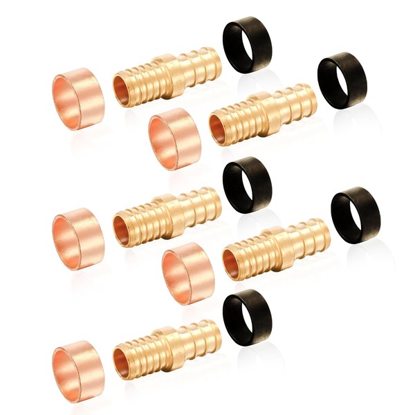 HeSun 5-Pack Polybutylene Transition Coupling, 1/2" PEX X 1/2" PB,