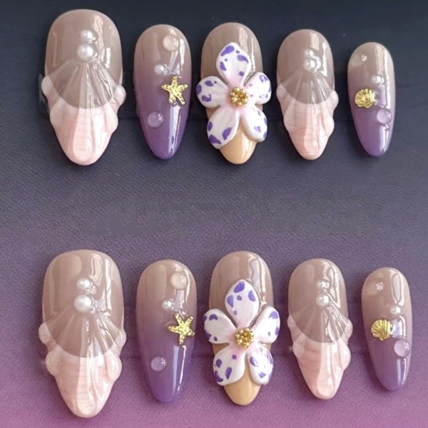 30pcs French Tip Press on Nails Medium Almond False Nails