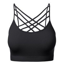 brasier deportivo para mujer, tirantes cruzados, bandeau, camisolas sin varillas, bralette, 102-negro-4, 2G-3G