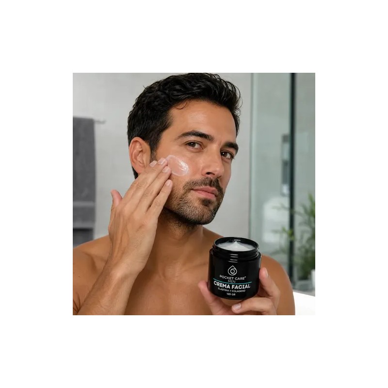 Crema Facial Para Hombre Con Colágeno Y Elastina Pocket Care