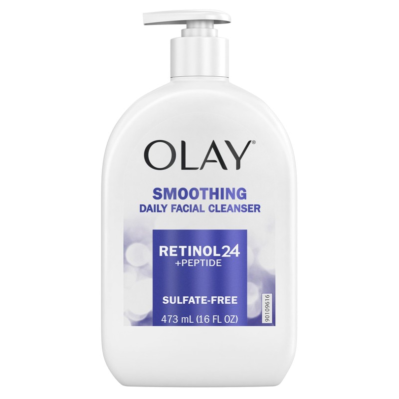 Olay Face Wash Daily Facial Cleanser with Retinol, Peptides and