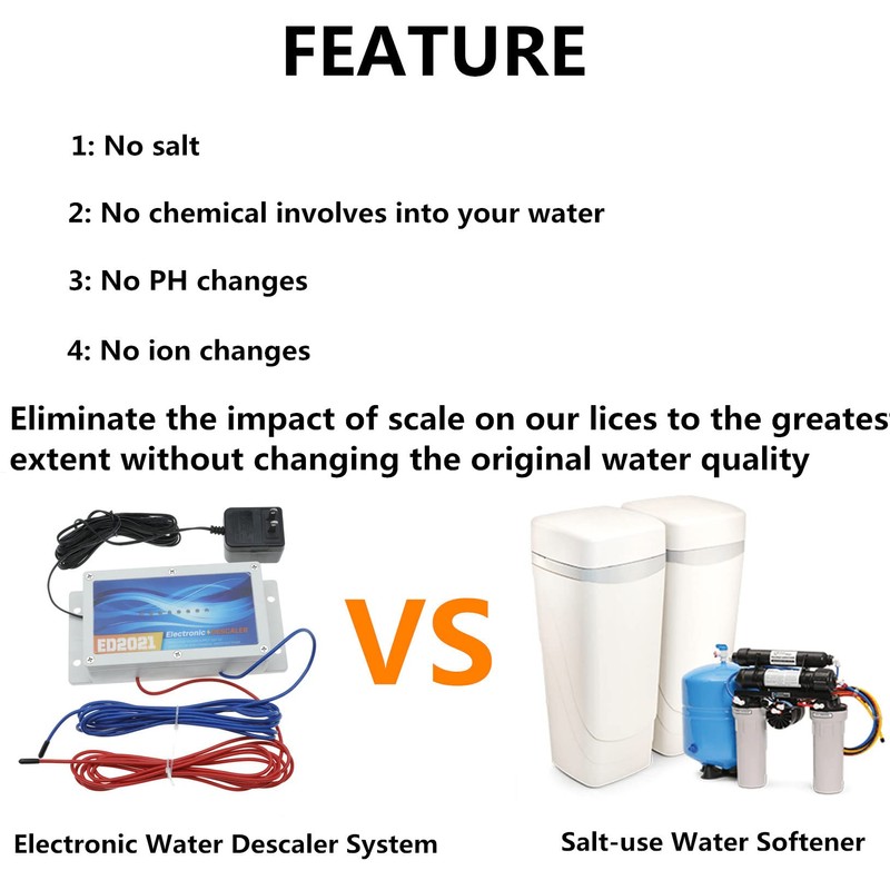 Timilge Electronic Water Descaler System, Reduces Limescale, Rust, and Minerals,