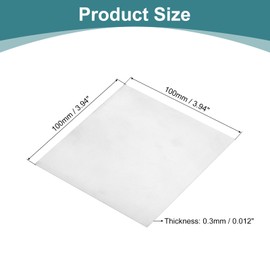 sourcing map 1 Pcs Pure Nickel Sheet, 99.6% Pure Nickel Plate Nickel Strip 0.012"x3.94"x3.9"(0.3x100x100mm) Nickel Anode for Electroplating Scientific Lab Industry DIY Craft