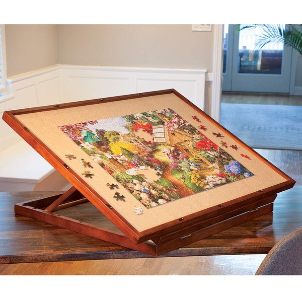 Bits and Pieces - Deluxe Swivel Puzzle Easel Board - Jigsaw Table Accessory - Non-Slip Felt Work Surface with Cover'