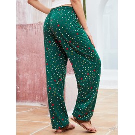 QIANXIZHAN Women's Harem Pants, Hippie Palazzo Pants Boho Joggers Yoga Clothes with Pockets Greenstar L