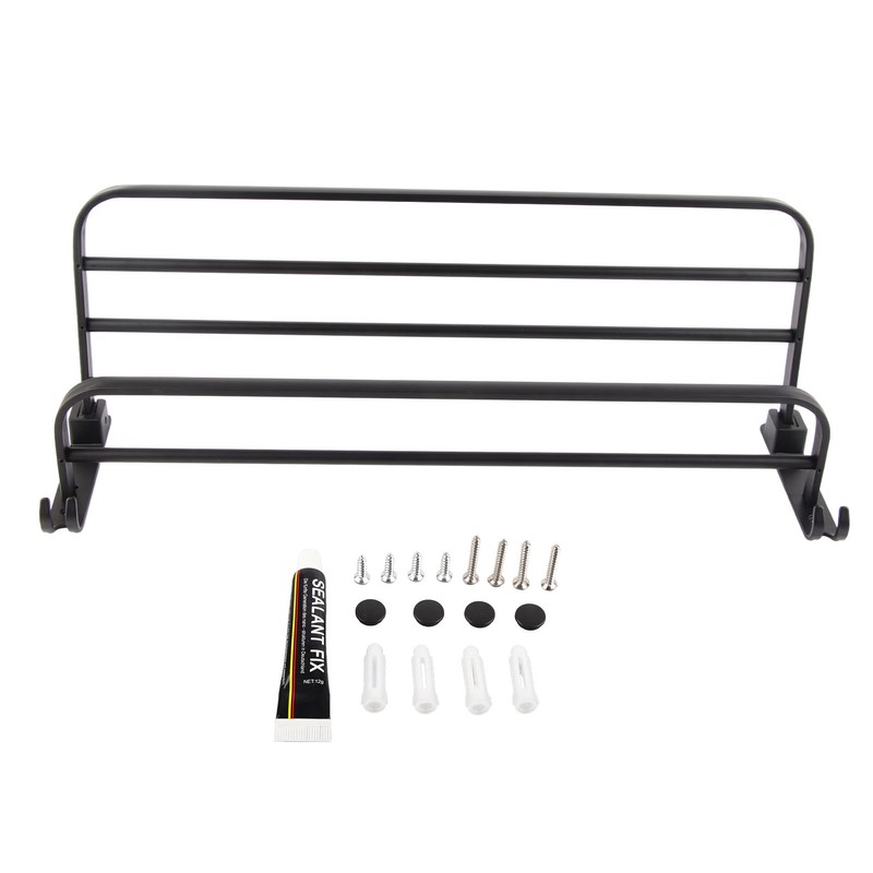 Household Bathroom Toilet Wall Mounted Folding Towel Rack Space Aluminum