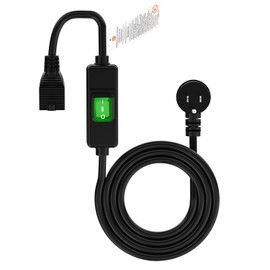 (6Feet) Right Angle Outdoor Waterproof Extension Switch Cord, in-Line On/Off Switch Extension Cord, SJTW 14AWG 3C IP57 Waterproof,Max.20A 125V Heavy Duty Inline Switch…