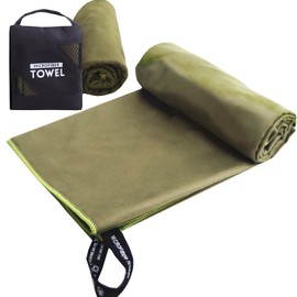 GUIFIER Microfiber Towel (152x76cm) Camping Towels Fast Drying, Travel Towel Lightweight, Oversized Beach Towels Quick Dry for Travel, Sports, Gym, Beach, Camping, Swimming, Backpacking (Army Green)