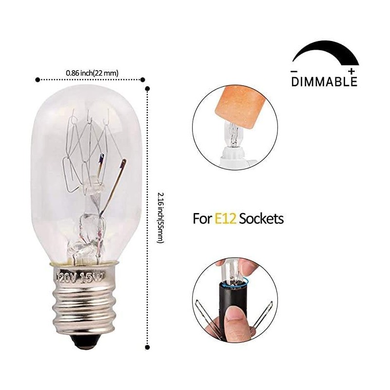 YI Lighting 110V 15 Watt T20 Salt Lamp Light Bulbs