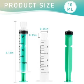 Vaokin 10ml Luer Lock Syringe, Leak-Proof Safety Lock Design Syringe with Cap, Individually Sterile Wrapped (20Pack, Green)