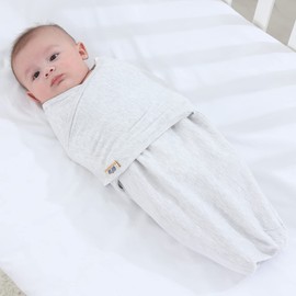 BlueSnail Ultra Soft Newborn Essentials Easy Wrap Swaddle Blankets, Adjustable Baby Cotton Swaddle Wrap (Heather Grey)