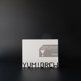 Yum!Brew Instant Coconut Americano Coffee – Freeze-Dried Yunnan Arabica | 12 Servings | Smooth & Nutty Flavor | Hot or Cold Brew | No Sugar | Low Calorie | Travel-Friendly Pods