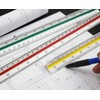 Belegao 1 PCS 30cm Scale Ruler Architect, Plastic Triangular Ruler