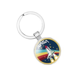 vmcoatdu NASA Astronaut Space Shuttle Logo Restore Ancient Key Chain Keyring Gift Men Women Keychain Alloy and Inlaid Glass (Color A)
