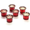 Hosley Set of 6 Metallic Antique Finish Red Glass Candle