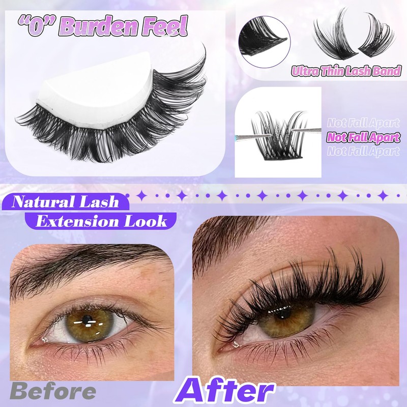 ALICE Lash Clusters Wispy Eyelash Clusters 10-18mm 168pcs Cluster Eyelash