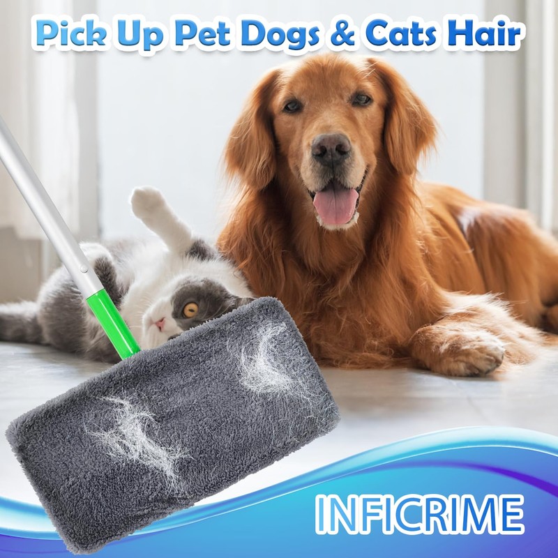 INFICRIME 6 Pack Reusable Microfiber Mop Pads Compatible with Swiffer