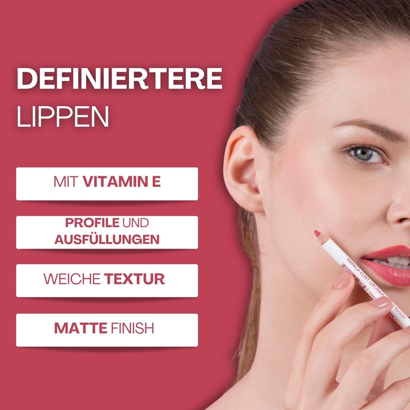 Impala Flirt Lip Liner Pencils Colour 119 Vamp Matt Waterproof