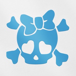 Transparent Decal Stickers of Girly Skull 1 (Azure Blue) Premium Waterproof Vinyl Decal Stickers for Laptop Phone Accessory Helmet Car Window Mug Tuber Cup Door Wall Decoration ANDSKUS015080BE080322