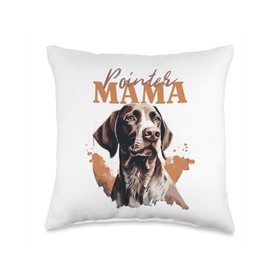 GSP Dogs Gifts Hunting Dogs German Shorthaired Pointer Mama GSP Dog Throw Pillow, 16x16, Multicolor