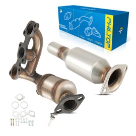 PHILTOP Front and Rear High FLow Stainless Steel Catalytic Converter Kit Fit For Toyota, Lexus Avalon 3.0L 2000-2004, ES300 3.0L 1999-2001 Replace# 16130, 641204, 16396,Stainless Steel (EPA Compliant)