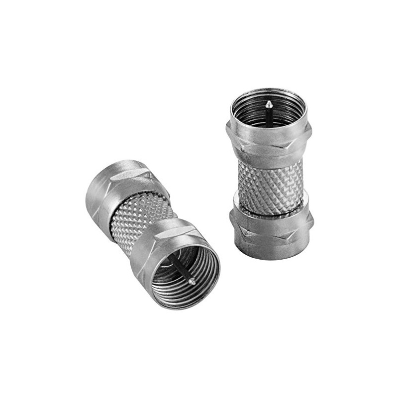 Poppstar 2x Sat Adapter F-connector (F-male to F-male), for coaxial